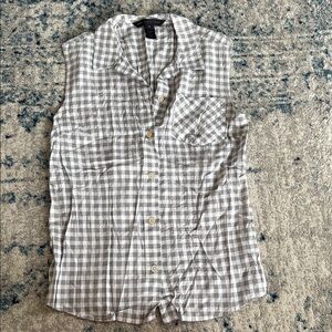 Marc by Marc Jacobs Gray and White Checkered Blouse
